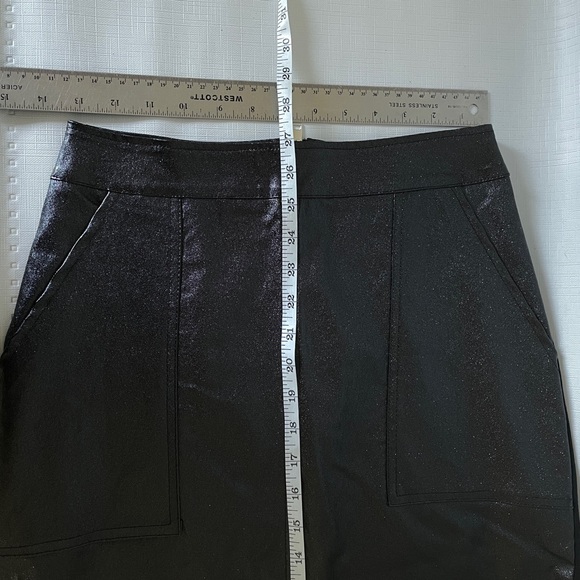 ELEONORA AMADEI Pencil Skirt 44 EU Black Faux Leather Front Rayon Back Zipper - Picture 6 of 11
